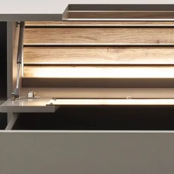 TV Anbauwand Möbel in Grau - Teorina (dreiteilig)