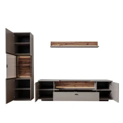 TV Anbauwand Möbel in Grau - Teorina (dreiteilig)