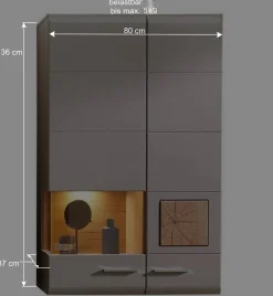 TV Anbauwand Möbel mit LED Licht - Fraguca (fünfteilig)
