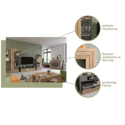 TV Anbauwand Möbel-Kombi modern - Scarlett (dreiteilig)