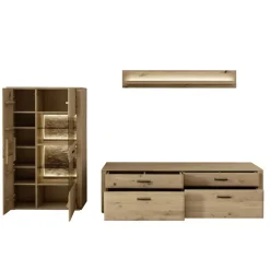 TV Anbauwand Möbelset modern - Jevedaz (dreiteilig)