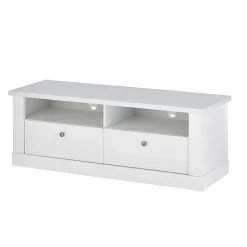 TV Anbauwand Set in weißer Holzoptik Pinie - Liancos (vierteilig)