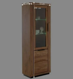 TV Anbauwand teilmassiv Set - Vlacoma (vierteilig)