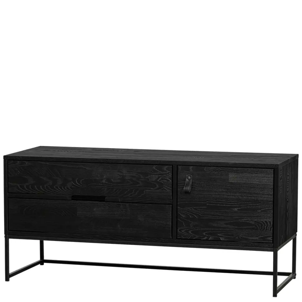 TV Board - teilmassiv in Schwarz - Almery