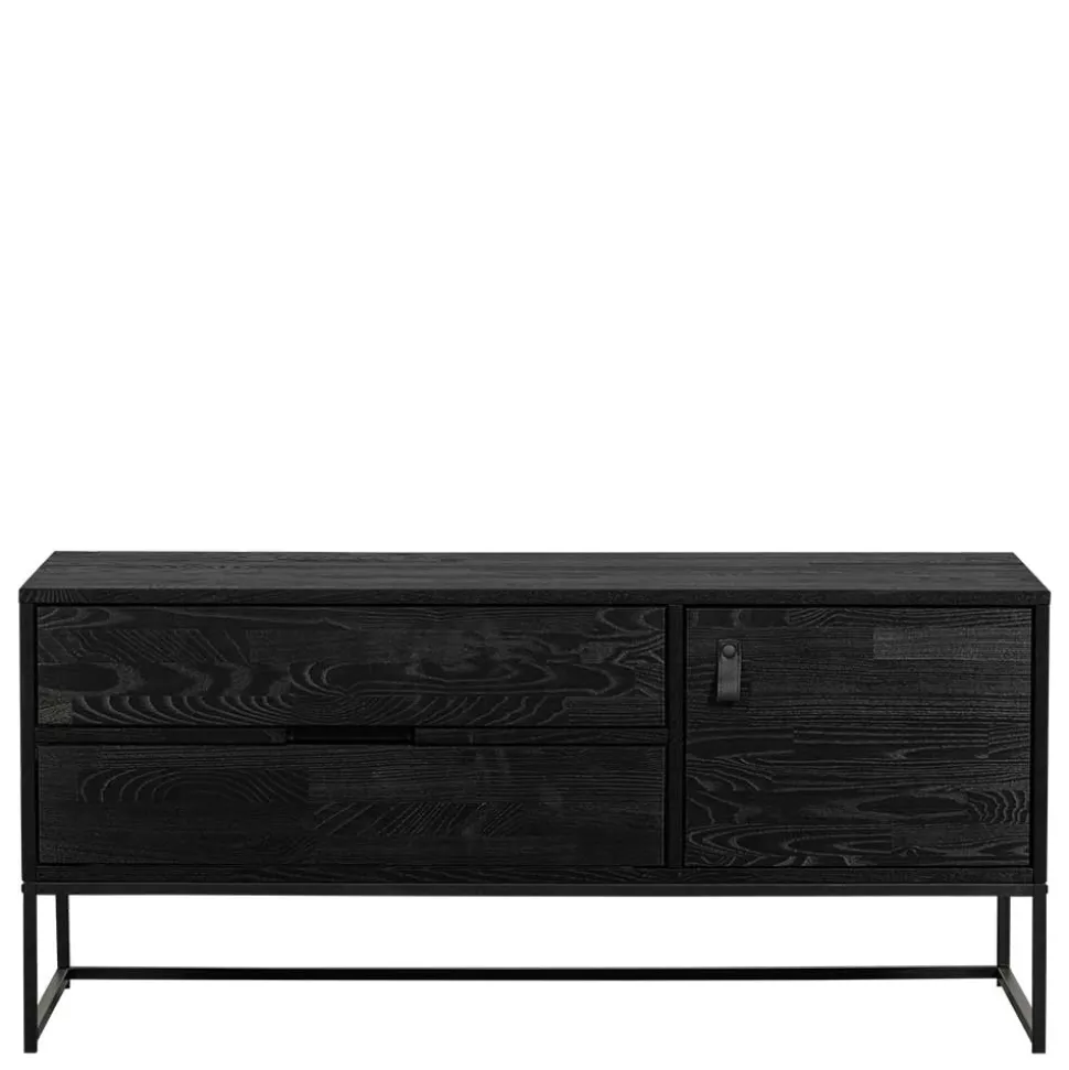 TV Board - teilmassiv in Schwarz - Almery