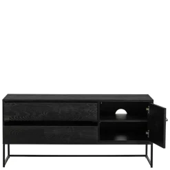 TV Board - teilmassiv in Schwarz - Almery