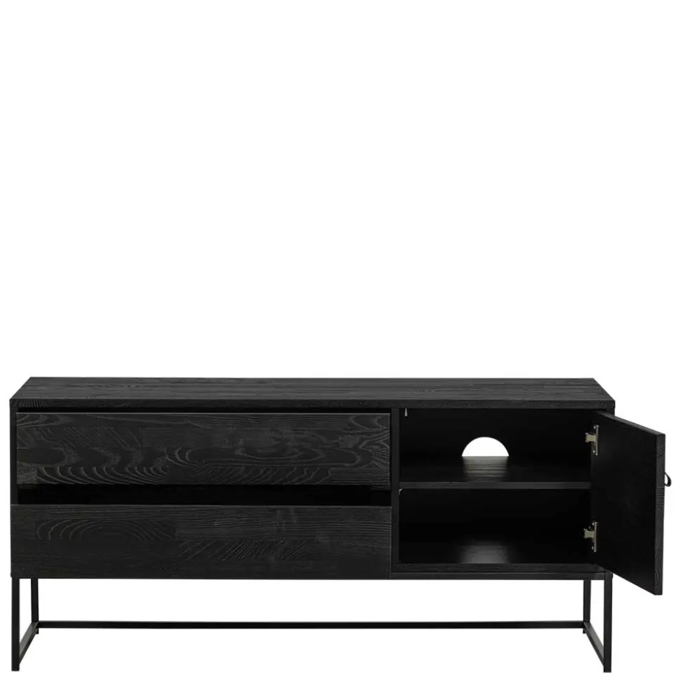 TV Board - teilmassiv in Schwarz - Almery