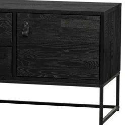 TV Board - teilmassiv in Schwarz - Almery