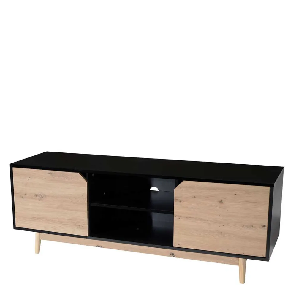 TV Board in Eiche und Schwarz - Heraklion