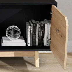 TV Board in Eiche und Schwarz - Heraklion