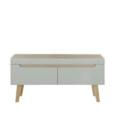 TV Board in Mintgrün mit Eiche - Armina