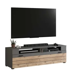 TV Board in Wildeiche NB & Grau - Scarlett