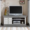 TV Board Mirandesca in Weiß Grau teilmassiv