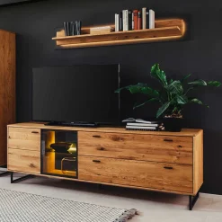 TV Board mit Glastür & Tür & zwei Schubladen - Flacona