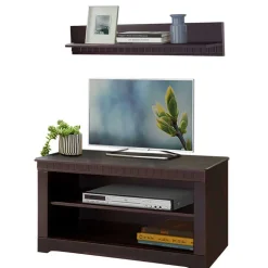 TV Board und Wandboard in Dunkelbraun - Vajohara (zweiteilig)