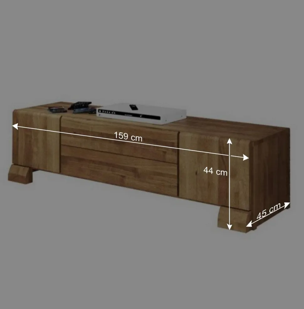 TV Board Vaskov aus Wildeiche Massivholz