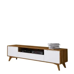 TV Element Lowboard in Weiß & Natur - Diesta