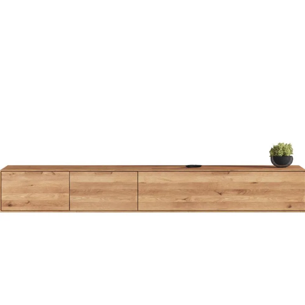 TV Hänge-Lowboard aus Wildeiche Massivholz - Holiday