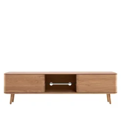 TV Kommode in Eiche Bianco massiv - Bakaras