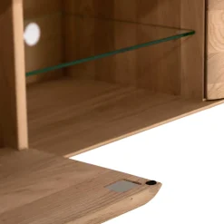 TV Kommode in Eiche Bianco massiv - Bakaras