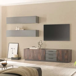 TV Kommode und Hängeschränke Set - Mundo (dreiteilig)