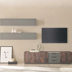 TV Kommode und Hängeschränke Set - Mundo (dreiteilig)