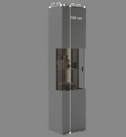 TV Lowboard & Vitrine & Wandboard Set - Apulco (dreiteilig)