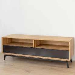 TV Lowboard aus Eiche und Metall - Fabiella