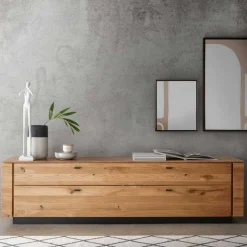 TV Lowboard aus Wildeiche mit Metallgriffen - Dump