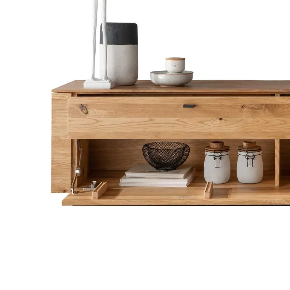 TV Lowboard aus Wildeiche mit Metallgriffen - Dump