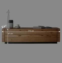 TV Lowboard aus Wildeiche mit Metallgriffen - Dump