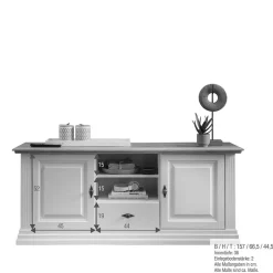 TV Lowboard im Landhaus Style 157x67x45 cm - Henry