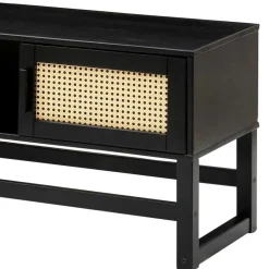 TV Lowboard in Dunkelbraun mit Wiener Geflecht - Santiana