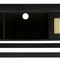 TV Lowboard in Dunkelbraun mit Wiener Geflecht - Santiana