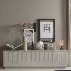 TV Lowboard in Hellgrau lackiert - Lucaz