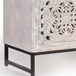 TV Lowboard in Mangoholz White Wash - Fudorus