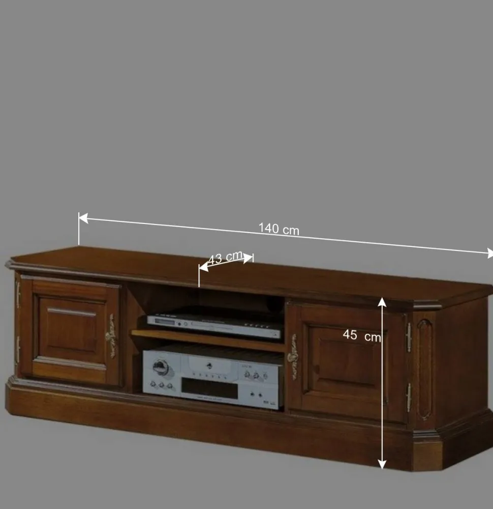 TV Lowboard in Nussbaum mit Metallgriffen - Uno