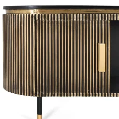 TV Lowboard in Schwarz mit Bronze - Hayato