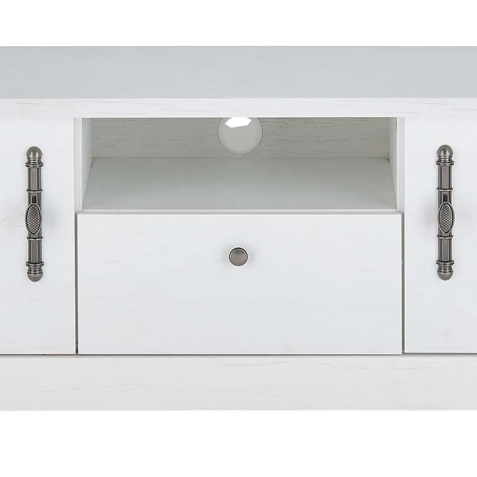 TV Lowboard in weißer Holzoptik Pinie - Liancos