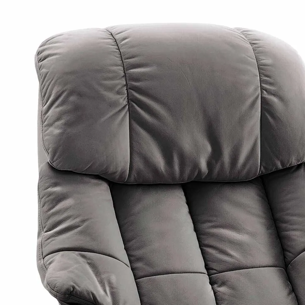 TV Relaxsessel mit Leder Schlammfarben Emia mit Körperdruck verstellbar