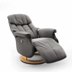 TV Relaxsessel mit Leder Schlammfarben Emia mit Körperdruck verstellbar