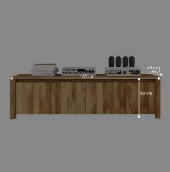 TV Sideboard Nadalia aus Wildeiche Massivholz