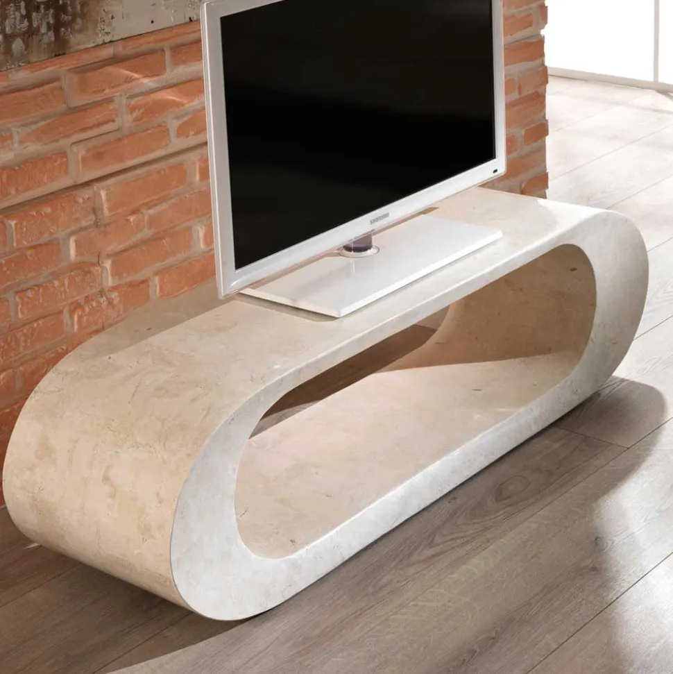 TV Tisch Filicudia in Creme Weiß