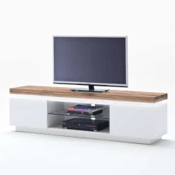 TV Tisch Stijn mit Wildeiche Massivholz