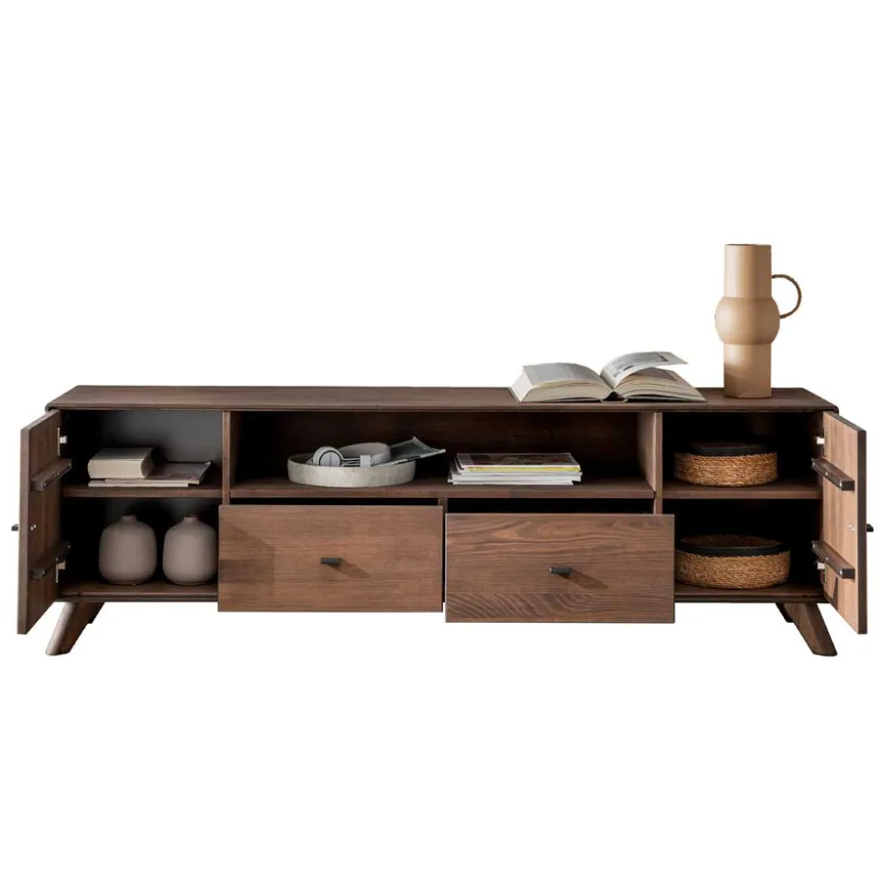 TV Unterschrank aus Kernbuche massiv in Braun - Malawi