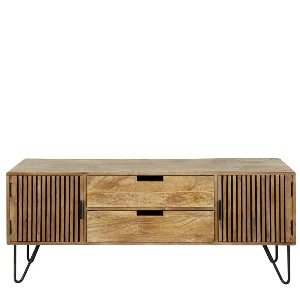 TV Unterschrank aus Mangoholz in Sandfarben - Baina