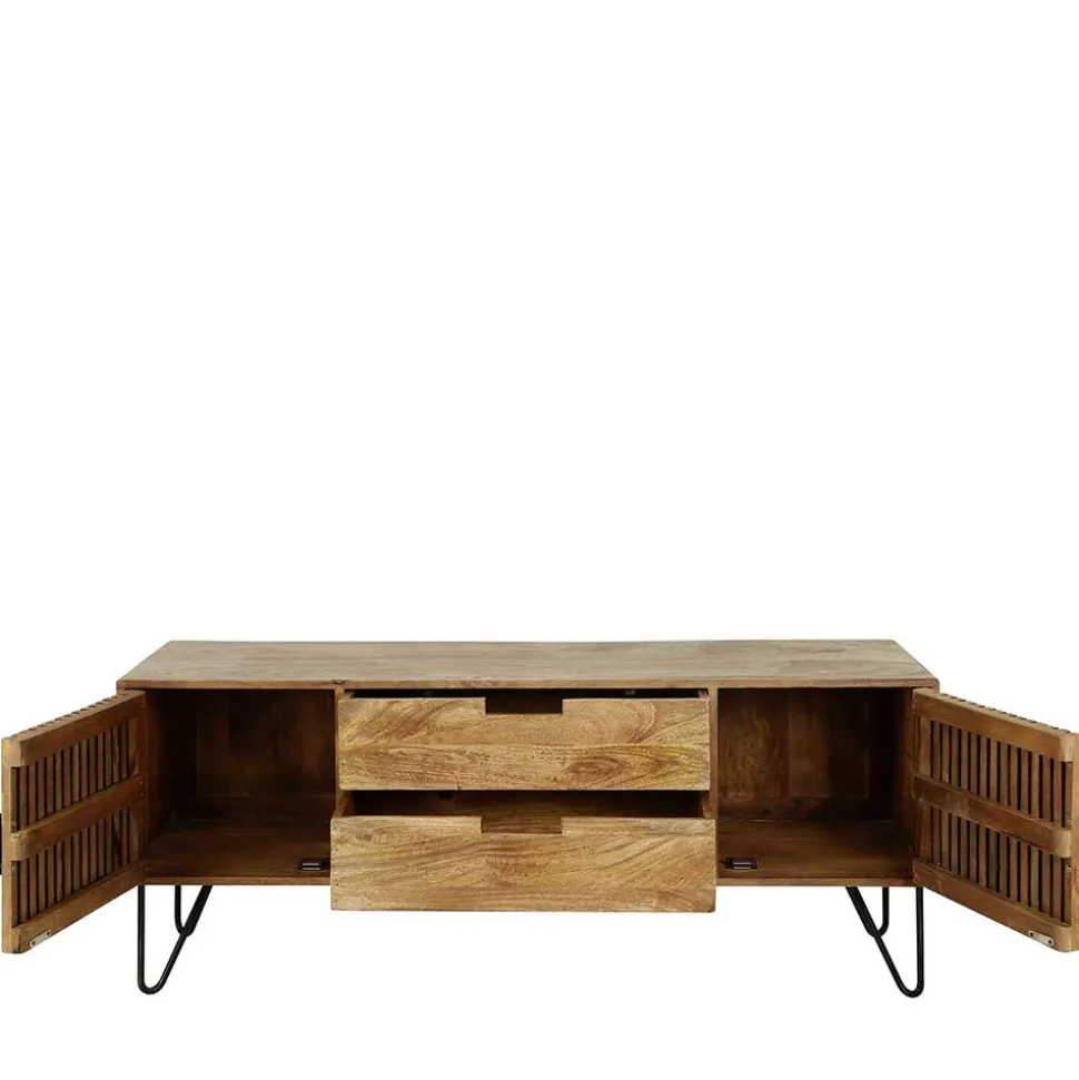 TV Unterschrank aus Mangoholz in Sandfarben - Baina