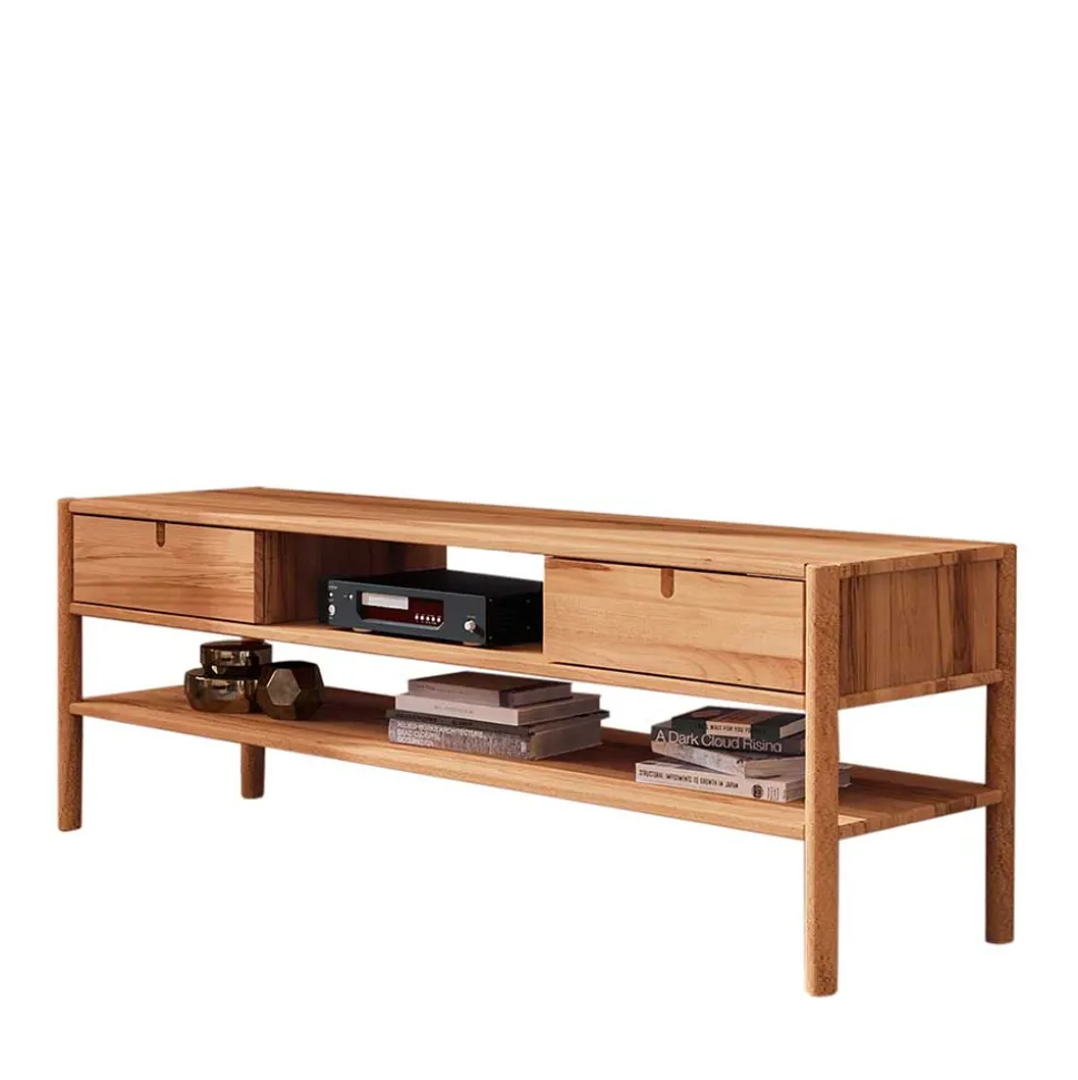 TV Unterschrank aus Wildbuche Massivholz - Indrya