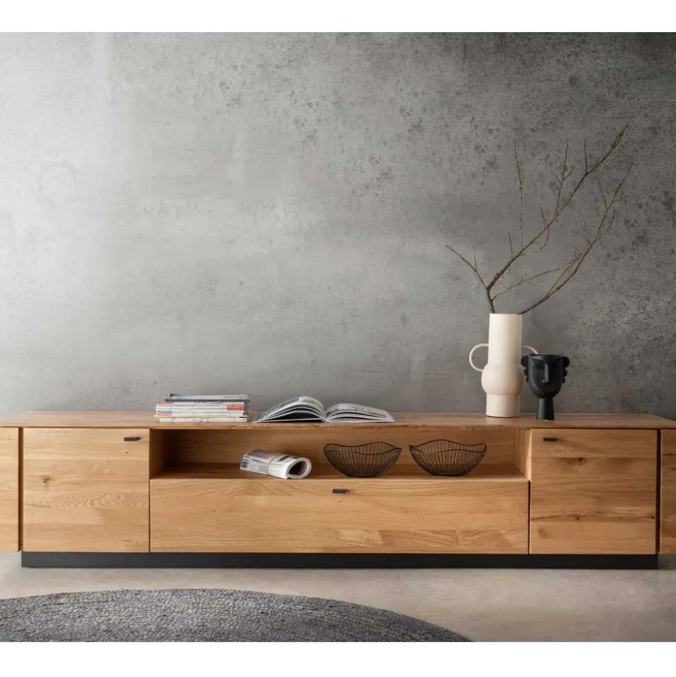 TV Unterschrank aus Wildeiche mit Metallgriffen - Ilfred