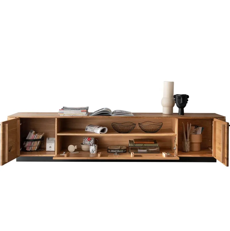 TV Unterschrank aus Wildeiche mit Metallgriffen - Ilfred